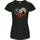 Love Chile Flag Chilean Day Football Womens Petite Cut T-Shirt Black