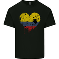 Love Columbia Flag Columbian Day Football Mens Cotton T-Shirt Tee Top Black