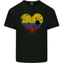 Love Columbia Flag Columbian Day Football Mens Cotton T-Shirt Tee Top Black