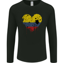 Love Columbia Flag Columbian Day Football Mens Long Sleeve T-Shirt Black
