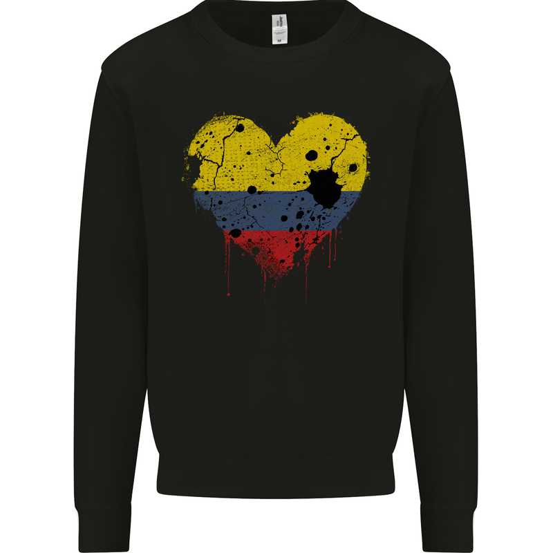 Love Columbia Flag Columbian Day Football Mens Sweatshirt Jumper Black