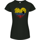 Love Columbia Flag Columbian Day Football Womens Petite Cut T-Shirt Black