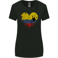 Love Columbia Flag Columbian Day Football Womens Wider Cut T-Shirt Black
