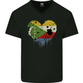 Love Comoros Flag Comorian Day Football Mens V-Neck Cotton T-Shirt Black