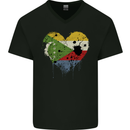 Love Comoros Flag Comorian Day Football Mens V-Neck Cotton T-Shirt Black
