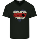 Love Costa Rica Flag Rican Day Football Mens V-Neck Cotton T-Shirt Black