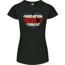 Love Costa Rica Flag Rican Day Football Womens Petite Cut T-Shirt Black