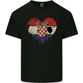 Love Croatia Flag Croatian Day Football Kids T-Shirt Childrens Black