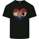 Love Croatia Flag Croatian Day Football Mens Cotton T-Shirt Tee Top Black