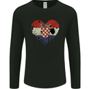 Love Croatia Flag Croatian Day Football Mens Long Sleeve T-Shirt Black