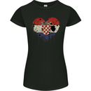 Love Croatia Flag Croatian Day Football Womens Petite Cut T-Shirt Black