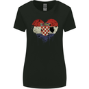 Love Croatia Flag Croatian Day Football Womens Wider Cut T-Shirt Black