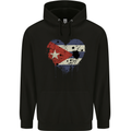 Love Cuba Flag Cuban Day Football Childrens Kids Hoodie Black