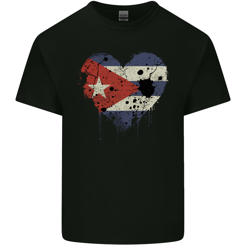 Love Cuba Flag Cuban Day Football Kids T-Shirt Childrens Black