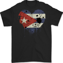 Love Cuba Flag Cuban Day Football Mens Gildan Cotton T-Shirt Black
