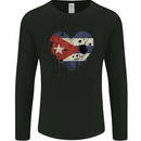Love Cuba Flag Cuban Day Football Mens Long Sleeve T-Shirt Black