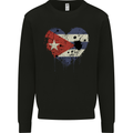 Love Cuba Flag Cuban Day Football Mens Sweatshirt Jumper Black