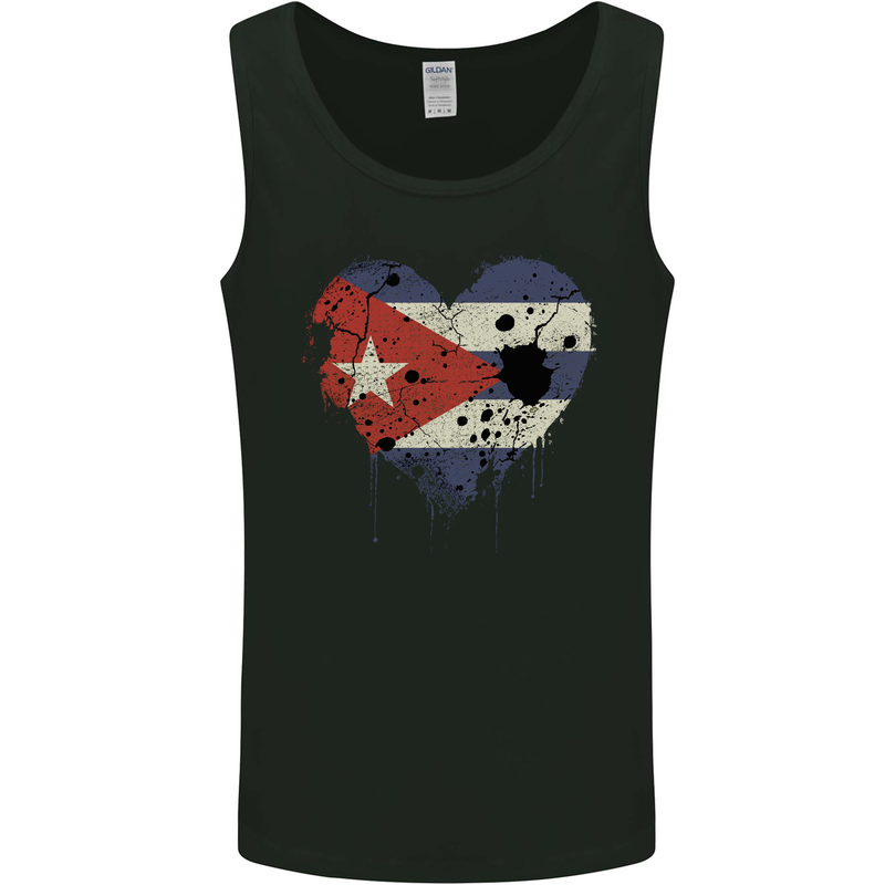 Love Cuba Flag Cuban Day Football Mens Vest Tank Top Black