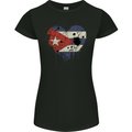 Love Cuba Flag Cuban Day Football Womens Petite Cut T-Shirt Black
