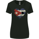 Love Cuba Flag Cuban Day Football Womens Wider Cut T-Shirt Black