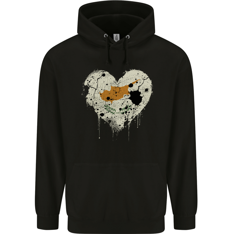 Love Cyprus Flag Cypriot Day Football Childrens Kids Hoodie Black