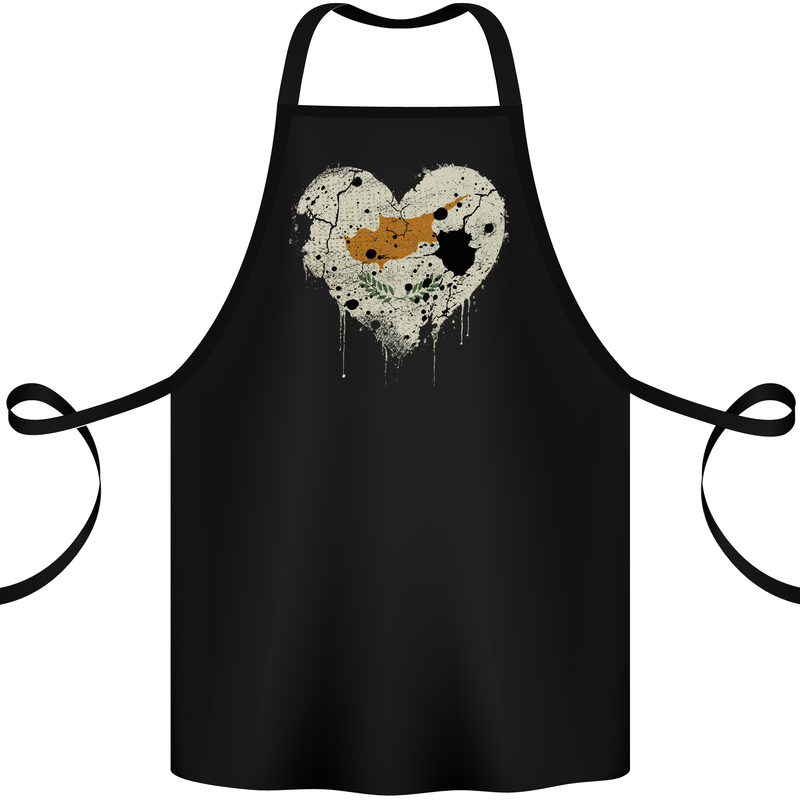 Love Cyprus Flag Cypriot Day Football Cotton Apron 100% Organic Black