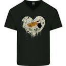 Love Cyprus Flag Cypriot Day Football Mens V-Neck Cotton T-Shirt Black