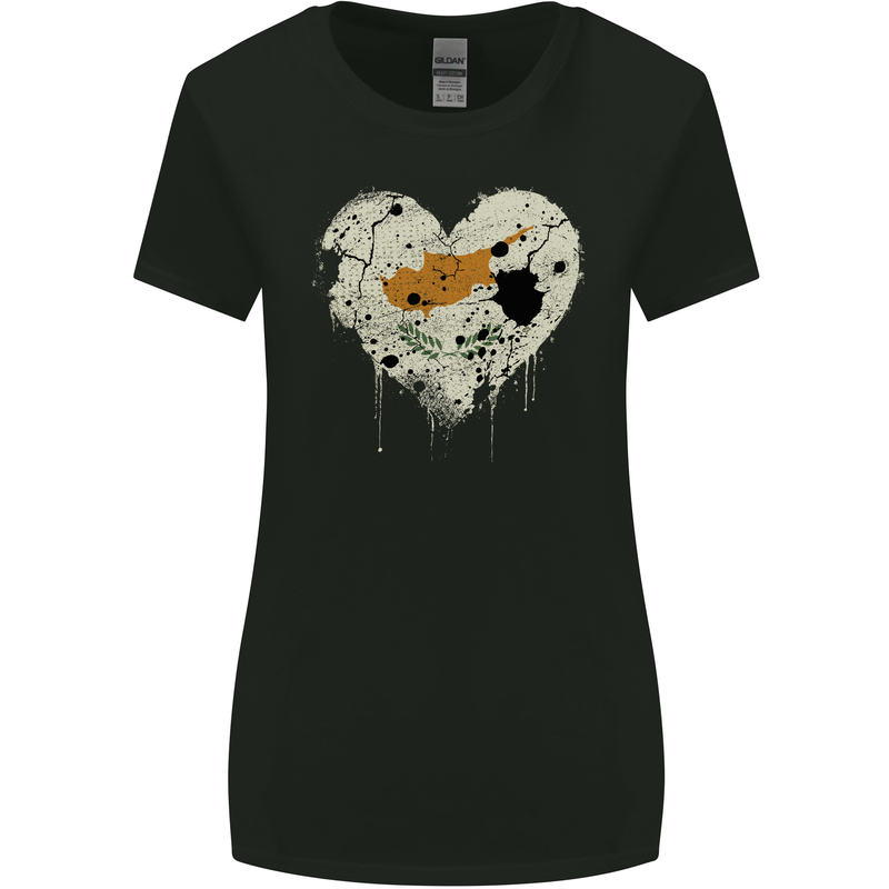 Love Cyprus Flag Cypriot Day Football Womens Wider Cut T-Shirt Black