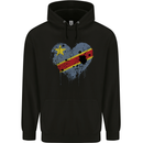 Love DR Congo Flag Congolese Day Football Childrens Kids Hoodie Black
