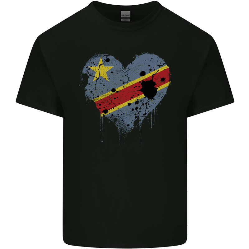 Love DR Congo Flag Congolese Day Football Kids T-Shirt Childrens Black