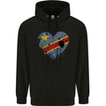 Love DR Congo Flag Congolese Day Football Mens 80% Cotton Hoodie Black