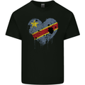 Love DR Congo Flag Congolese Day Football Mens Cotton T-Shirt Tee Top Black