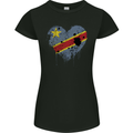 Love DR Congo Flag Congolese Day Football Womens Petite Cut T-Shirt Black