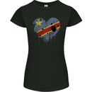 Love DR Congo Flag Congolese Day Football Womens Petite Cut T-Shirt Black