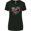 Love DR Congo Flag Congolese Day Football Womens Wider Cut T-Shirt Black