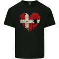 Love Denmark Flag Danish Day Football Mens Cotton T-Shirt Tee Top Black