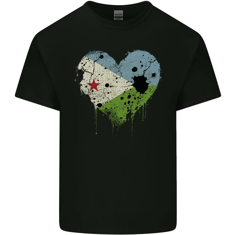 Love Djibouti Flag Djiboutians Day Football Kids T-Shirt Childrens Black