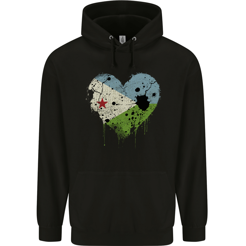 Love Djibouti Flag Djiboutians Day Football Mens 80% Cotton Hoodie Black