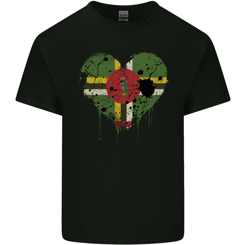 Love Dominica Flag Dominican Day Football Kids T-Shirt Childrens Black