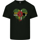 Love Dominica Flag Dominican Day Football Mens Cotton T-Shirt Tee Top Black