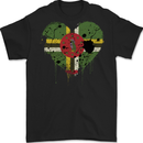 Love Dominica Flag Dominican Day Football Mens Gildan Cotton T-Shirt Black