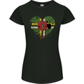 Love Dominica Flag Dominican Day Football Womens Petite Cut T-Shirt Black