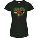Love Dominica Flag Dominican Day Football Womens Petite Cut T-Shirt Black