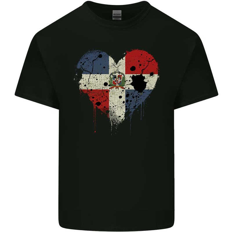 Love Dominican Republic Flag Dominicanos Day Mens Cotton T-Shirt Tee Top Black