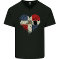 Love Dominican Republic Flag Dominicanos Day Mens V-Neck Cotton T-Shirt Black