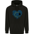 Love EU Flag European Union Flag Football Childrens Kids Hoodie Black