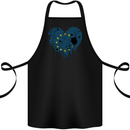 Love EU Flag European Union Flag Football Cotton Apron 100% Organic Black