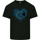 Love EU Flag European Union Flag Football Kids T-Shirt Childrens Black