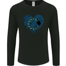 Love EU Flag European Union Flag Football Mens Long Sleeve T-Shirt Black