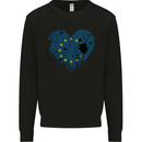 Love EU Flag European Union Flag Football Mens Sweatshirt Jumper Black